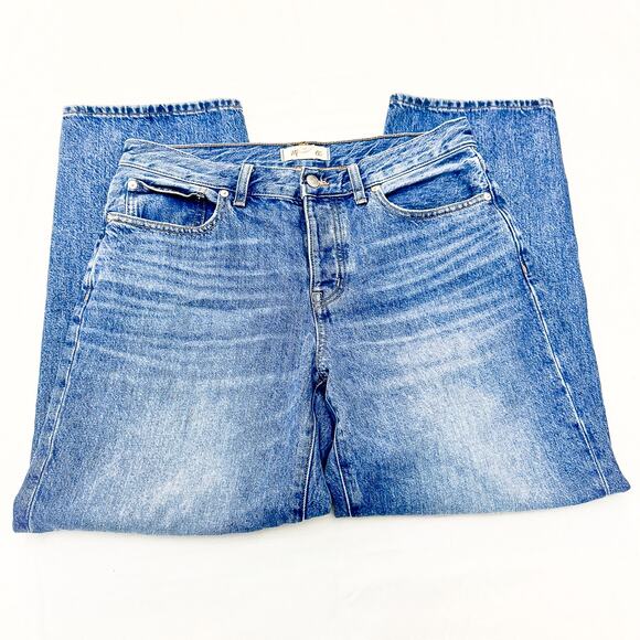 Madewell Low-Strung Straight Button Fly Wide Leg Denim Jeans DM7104 Size 28P - Picture 4 of 9
